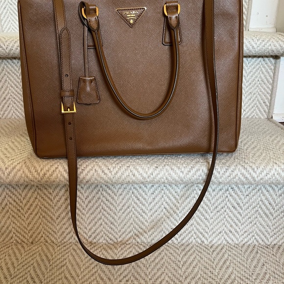 Large Prada Galleria Saffiano Leather Bag- Brown - Picture 3 of 11